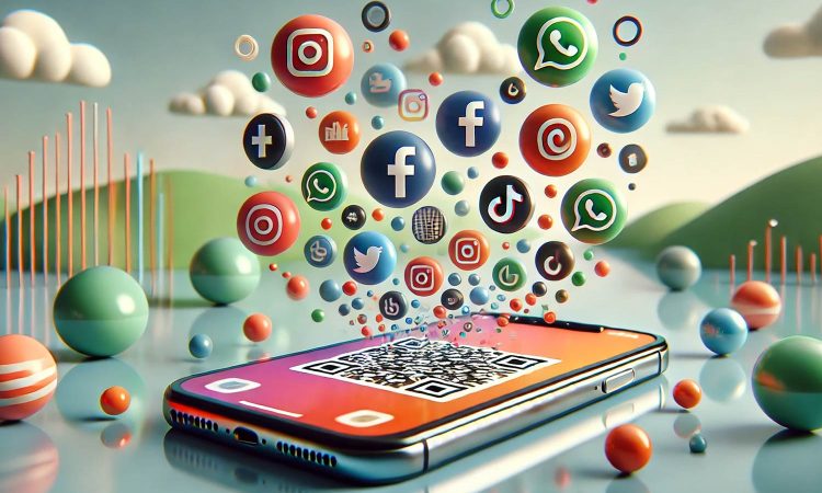 Diferentes tipos de códigos QR de mídia social