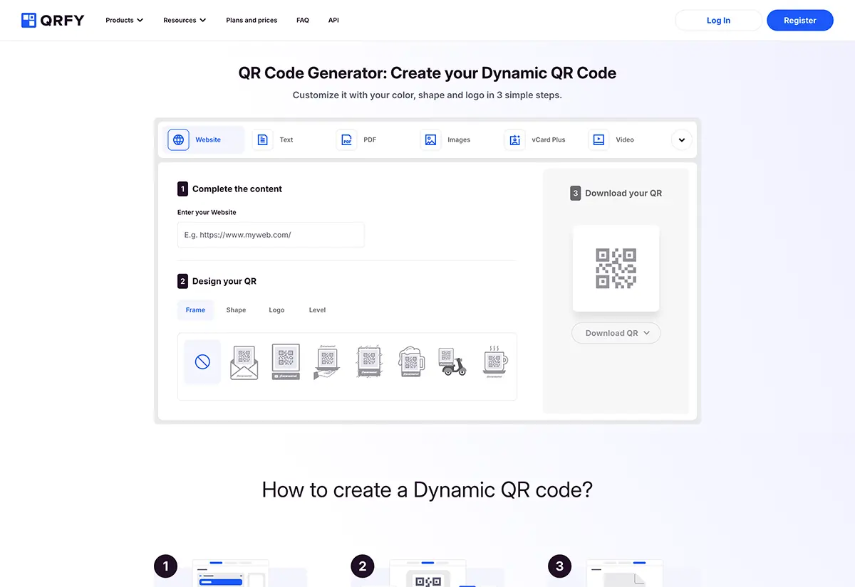 QRFY QR-kodegenerator hjemmeside — Pageloot vs QRFY alternativ 2026