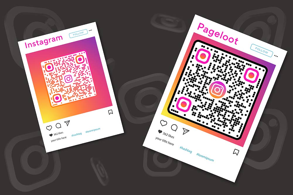 インスタグラムのネイティブQRコードとサードパーティが生成したQRコードを並べて比較した。