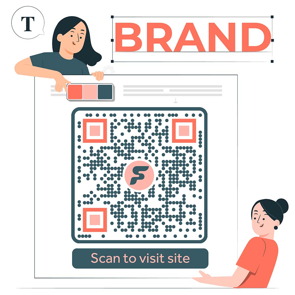 Ein QR-Code mit eingebettetem Firmenlogo für das Branding