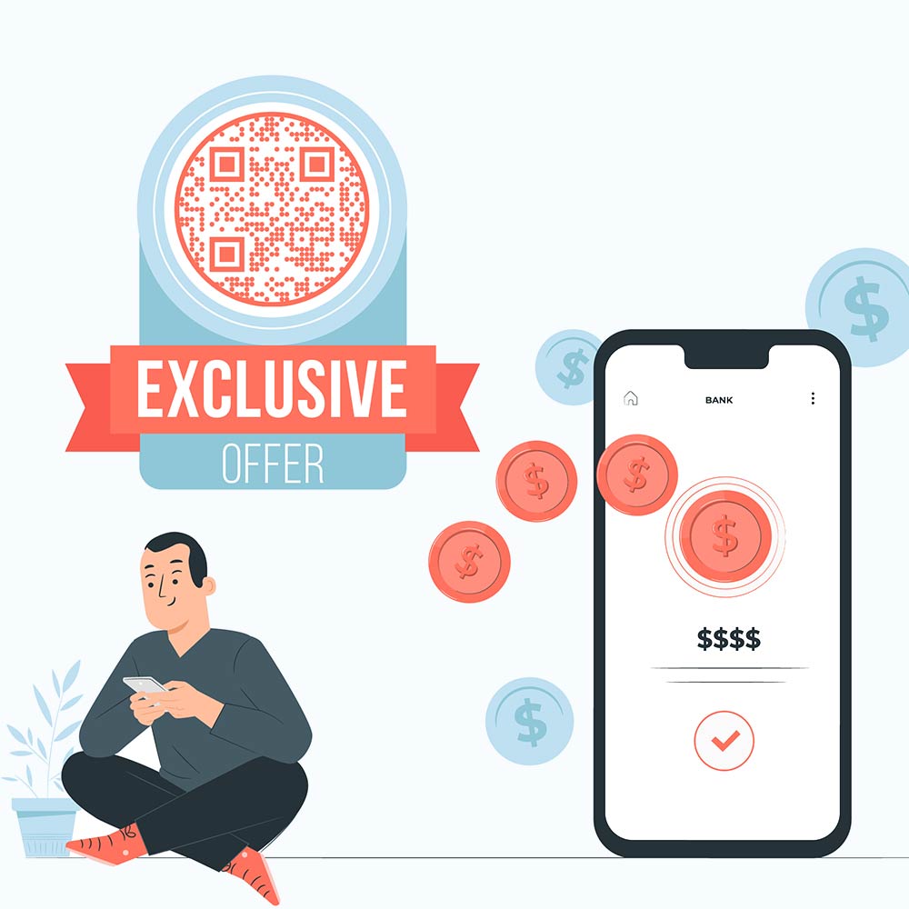 Kod QR yang mempromosikan tawaran apl eksklusif