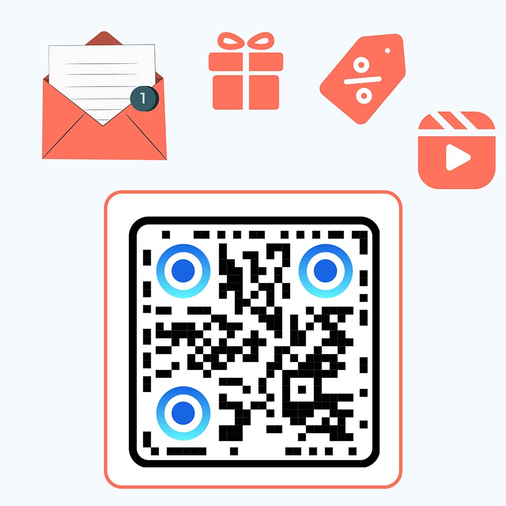 Codice QR con premi e benefici brillanti per chi lo scansiona