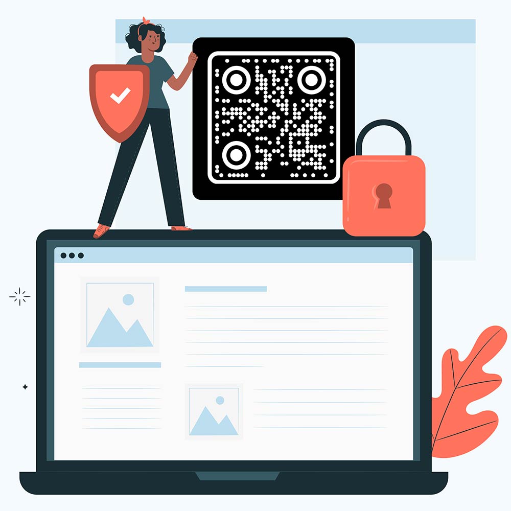 Un code QR blindé signifiant des mesures de protection de la vie privée solides.