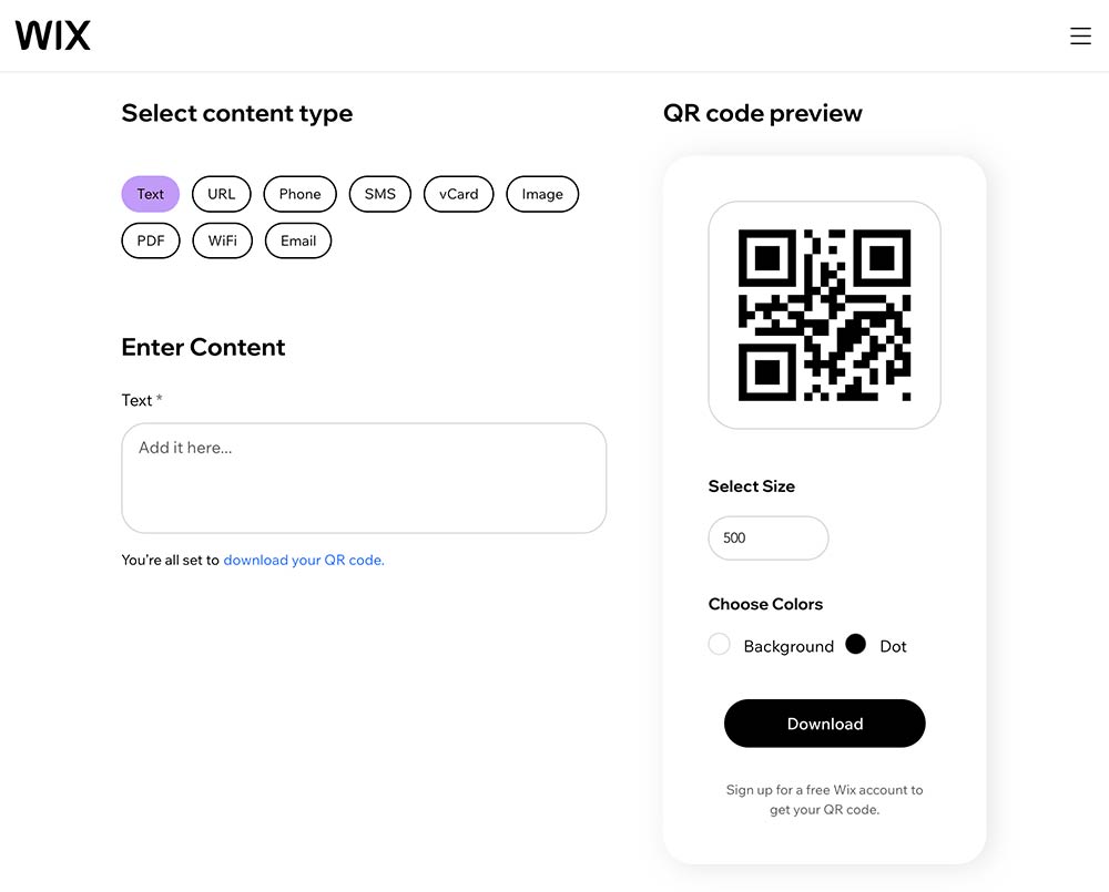 cách tạo mã QR wix