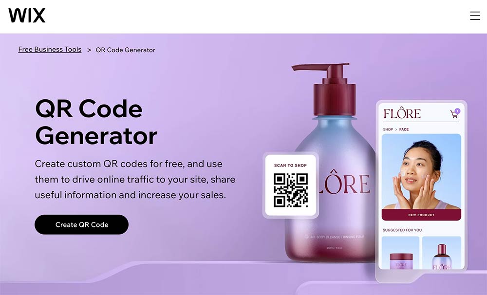 Mã QR cho trang web Wix