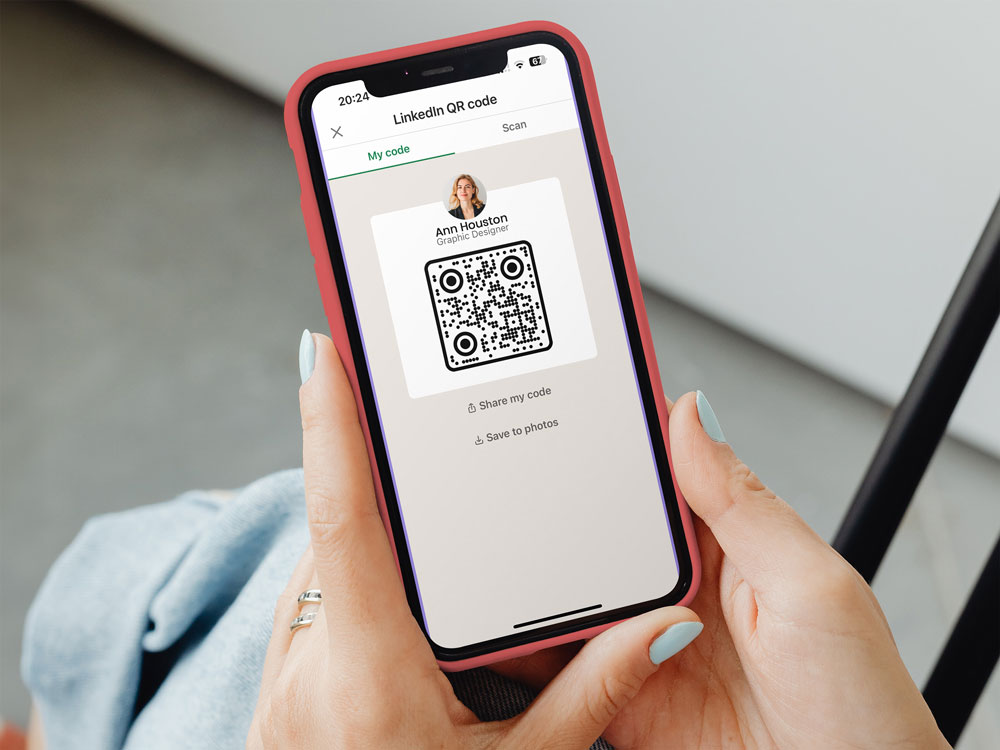 Finding LinkedIn QR code in the app