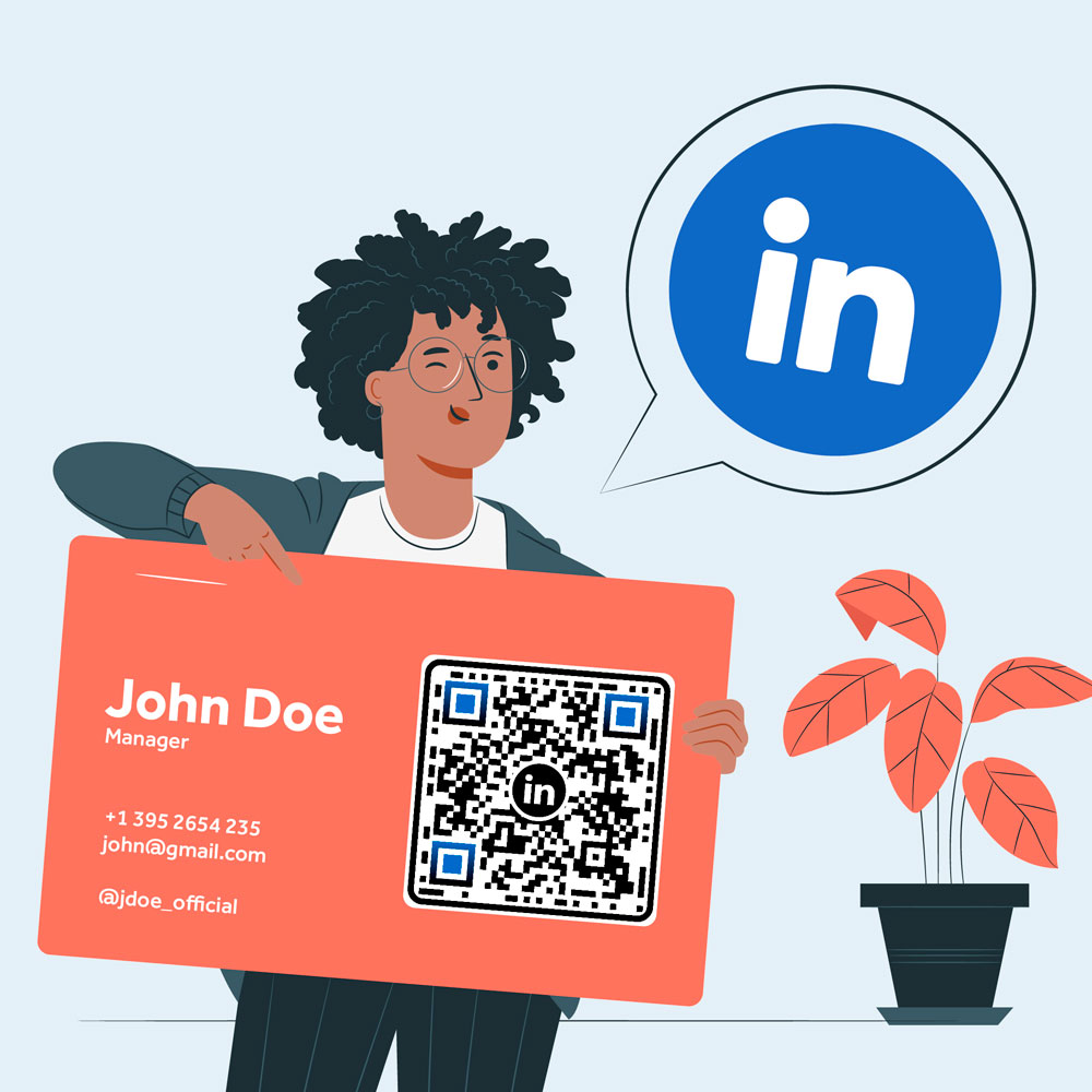 Приклад візитки з QR-кодом LinkedIn