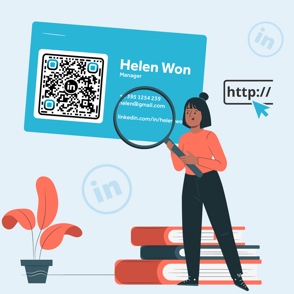 Візитна картка з URL-адресою профілю LinkedIn