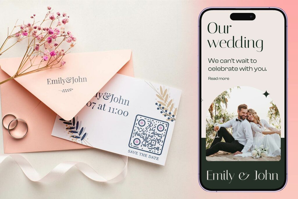 Elegante Hochzeitstische mit QR-Codes für ein besseres Gästeerlebnis