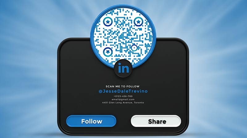 An example of an online profile with a business card QR Code
