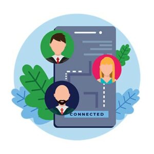 다양한 인물 프로필이 포함된 휴대폰 사진