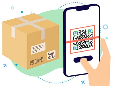 brukere som skanner en Google Form QR-kode på en pakke