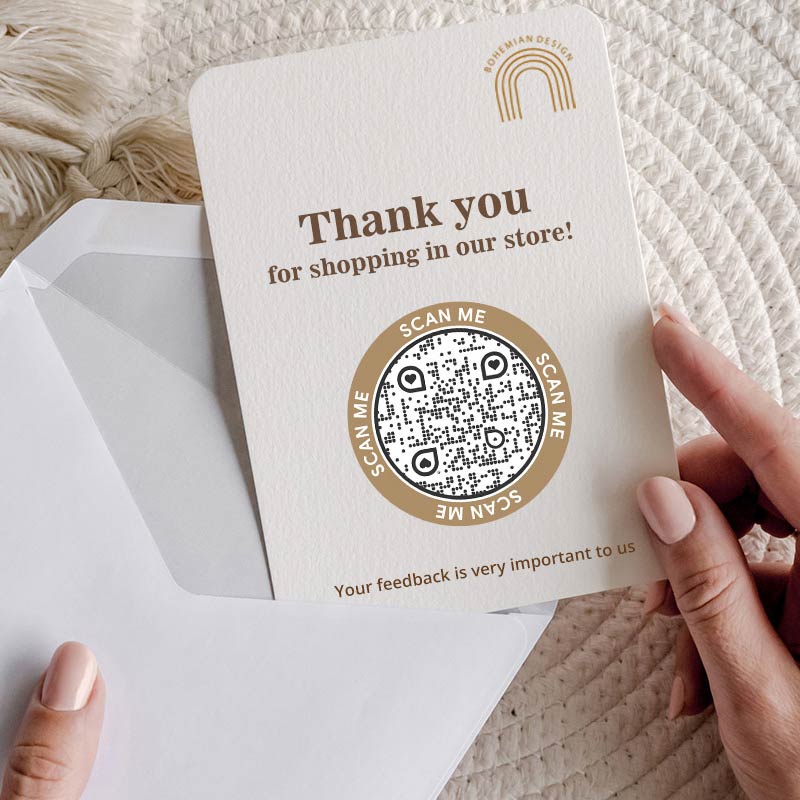 Google tạo mã QR cho thẻ cảm ơn sau khi mua hàng thu thập phản hồi của khách hàng