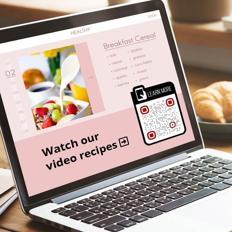 Kode QR Youtube dengan resep video di situs web