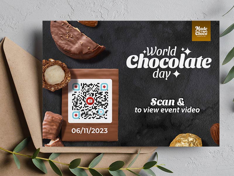세계 초콜릿의 날 이벤트 영상으로 연결되는 QR코드