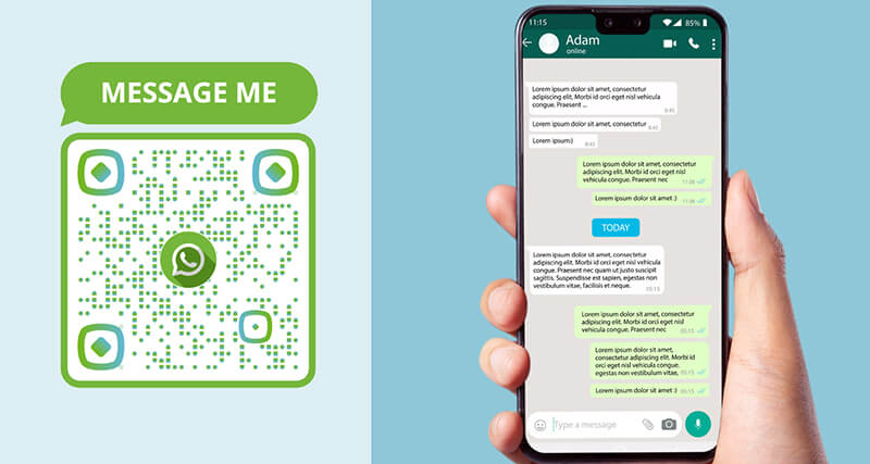 A man uses the Whatsapp QR code generator to create a code