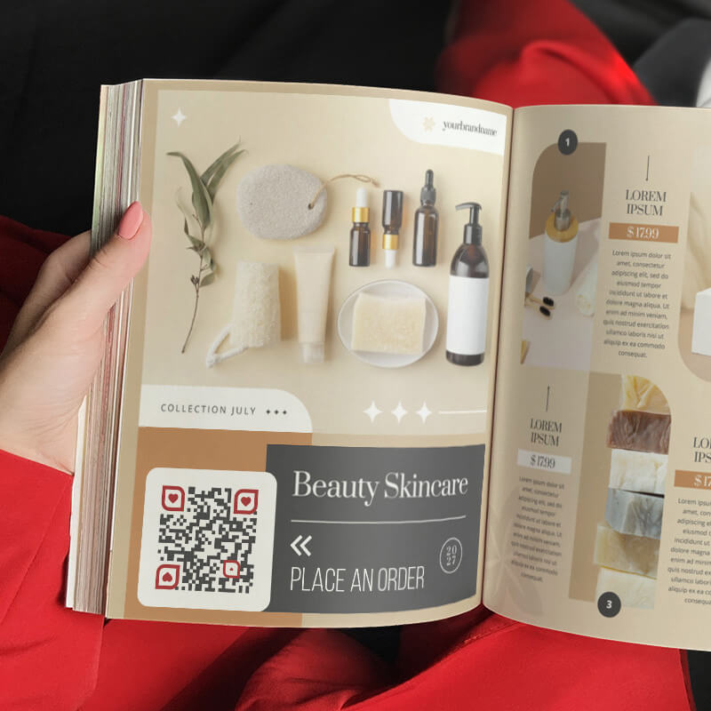 WhatsApp QR Code generated for a cosmetics magazine