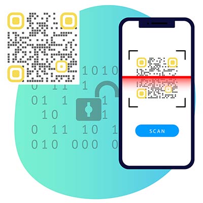 The method of scanning a text QR code