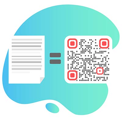Transition of text to text QR code