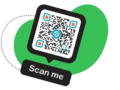 QR code with CTA button that says “Scan Me”