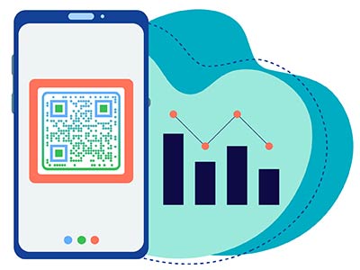 QR code analytics dashboard in generator, showing key data points