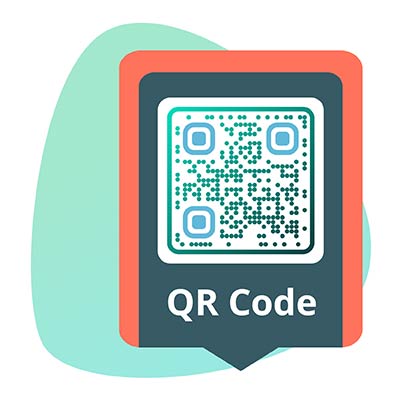 QR code for business opened on a smartphone