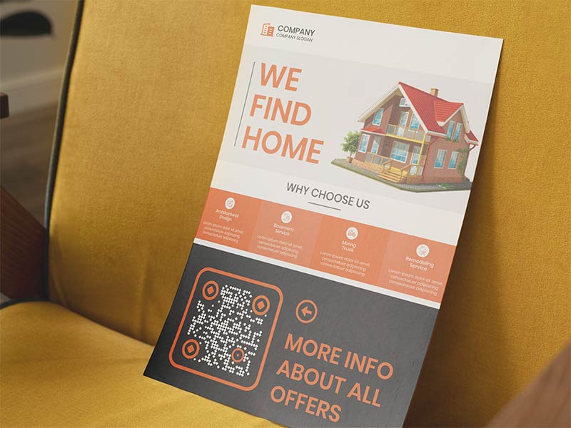 QR code on a property brochure