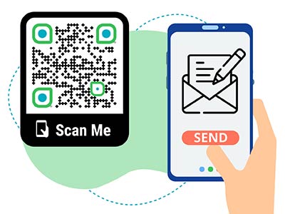 Sending an email from scanning an email QR code