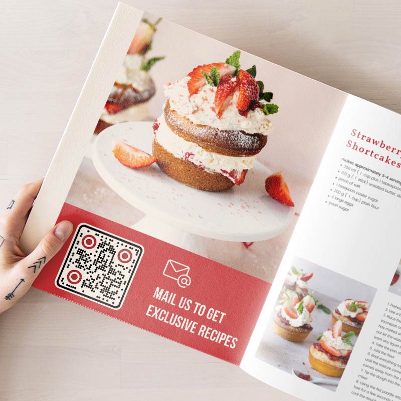 QR code with email on a brochure