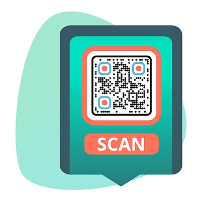 Email QR code on a phone