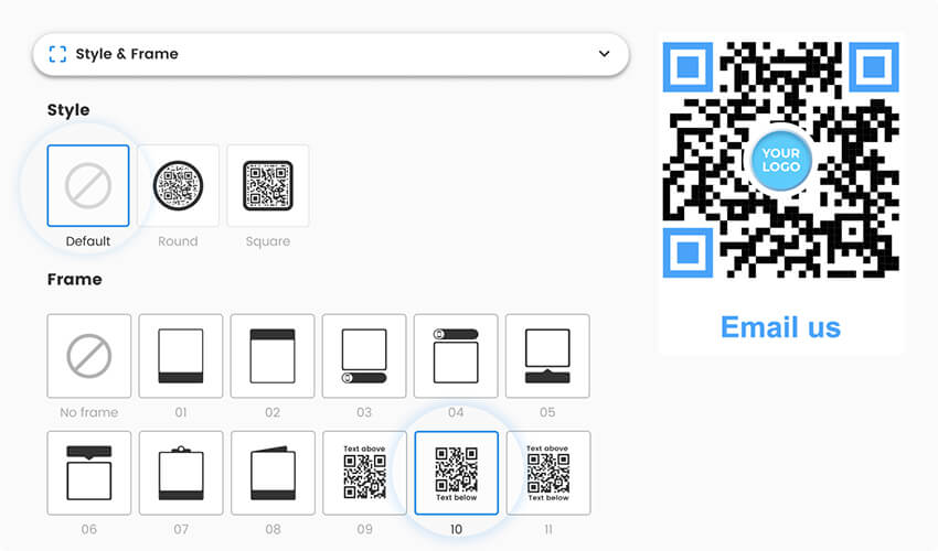 add a style to the email QR code