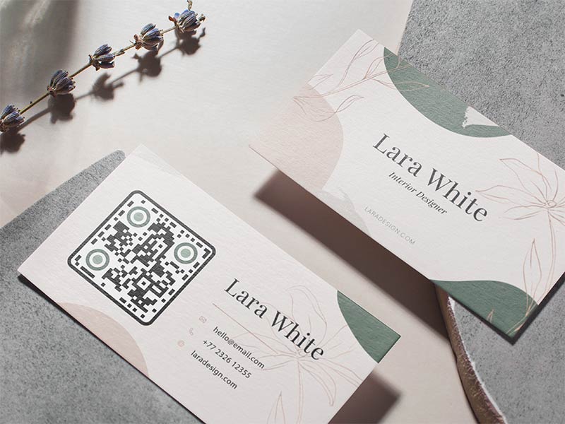 QR code on a business card