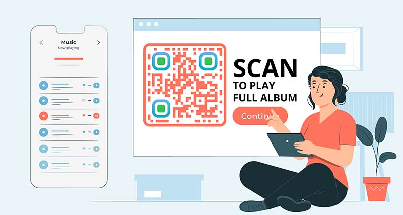 Having a mp3 QR code on a webpage that leads to an album