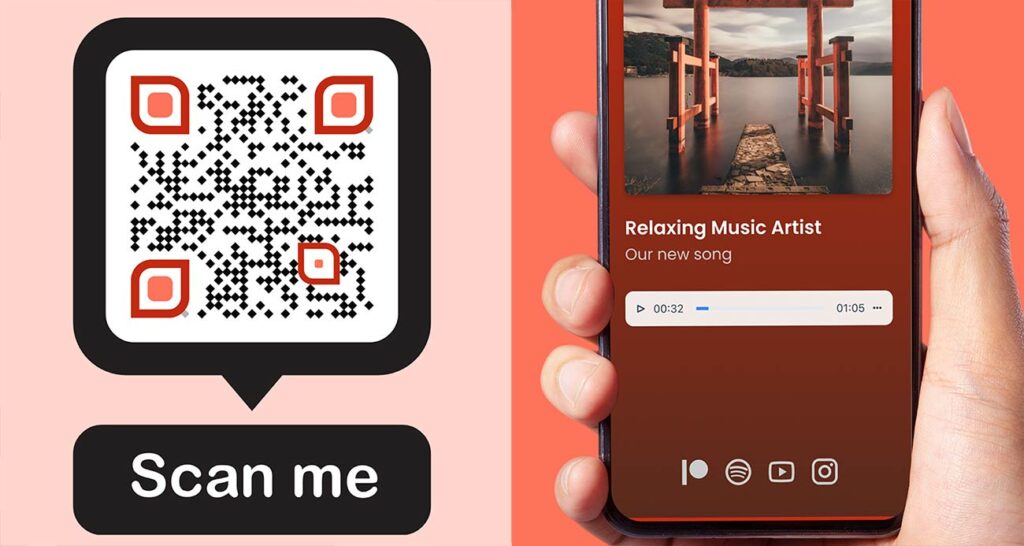 music QR code that opens an mp3 song when scanned