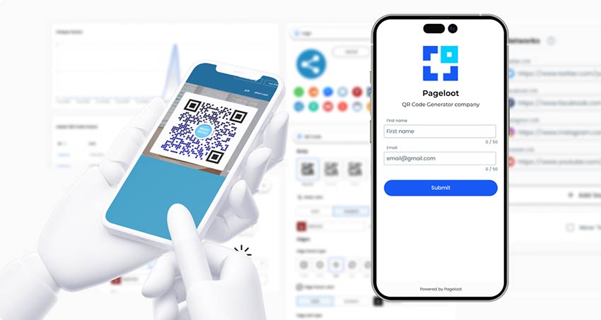 A person scanning the registration QR code