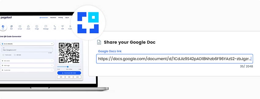 Вставьте ссылку на Google Doc в инструмент генератора QR-кодов