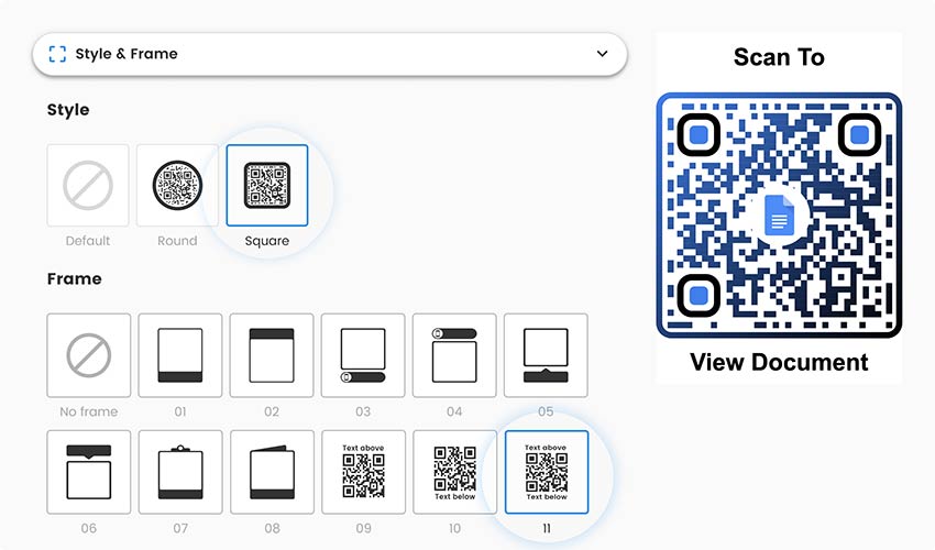 Изменение внешнего вида QR-кода Google Docs