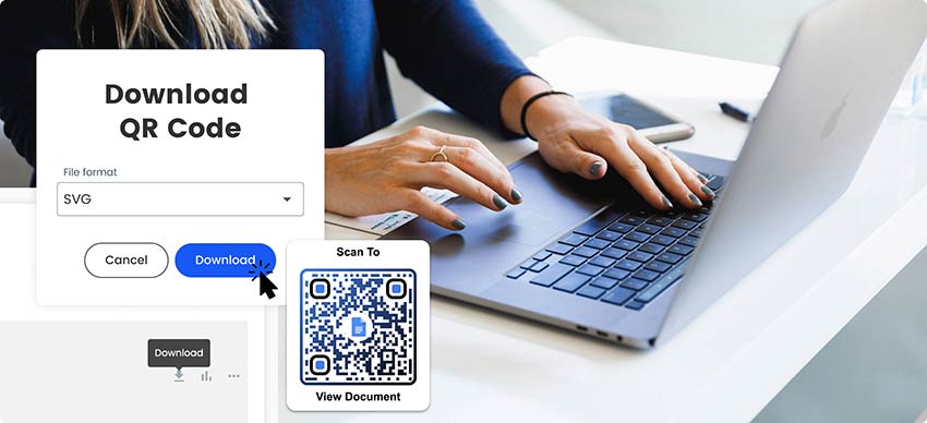 Сохраните готовый QR-код Google Doc на своем ноутбуке