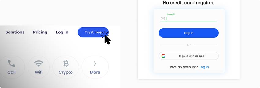 Creating a free account on the Menu QR code generator platform