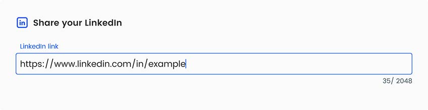LinkedIn 프로필 URL 링크를 LinkedIn QR 코드 생성기 페이지에 복사하여 붙여넣기