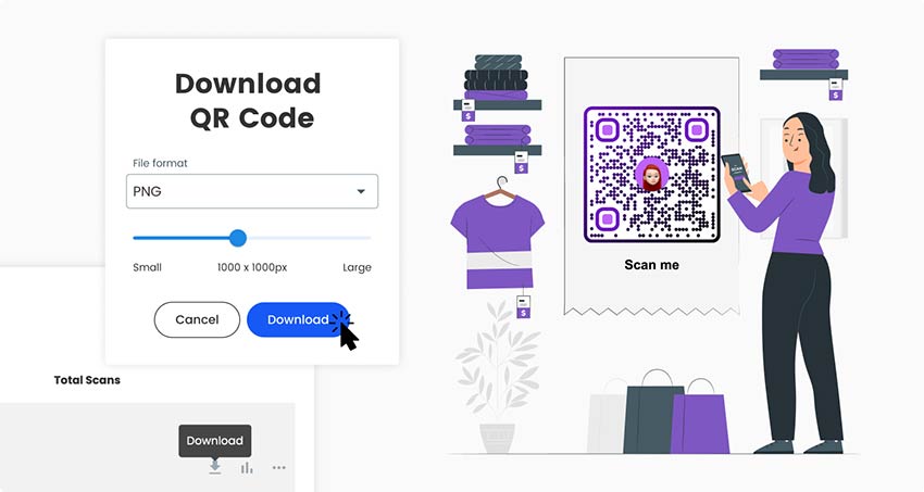 Gatavā QR koda lejupielāde ar logotipu