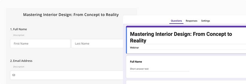 Formulário de participação com perguntas simples a serem preenchidas para acompanhar a participação no evento