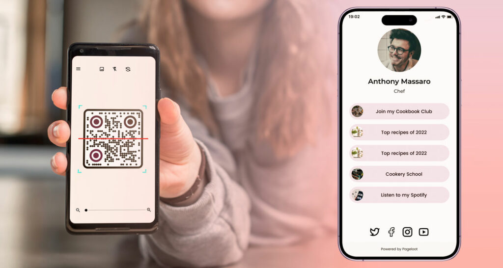 Képernyőkép egy QR-kódolvasóról alkalmazás nélkül egy okostelefonon