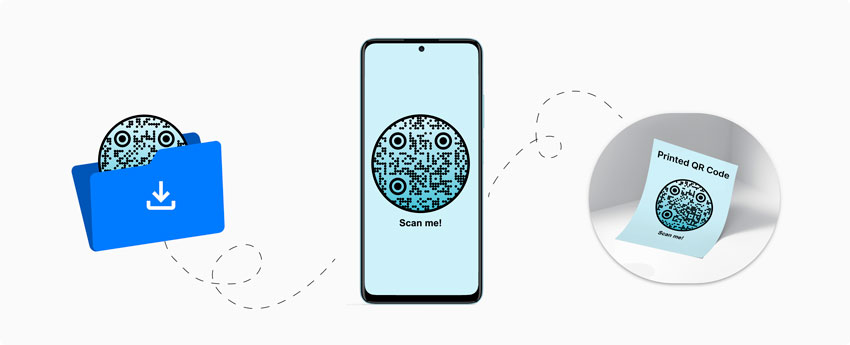QR code on printed materials or on desktop