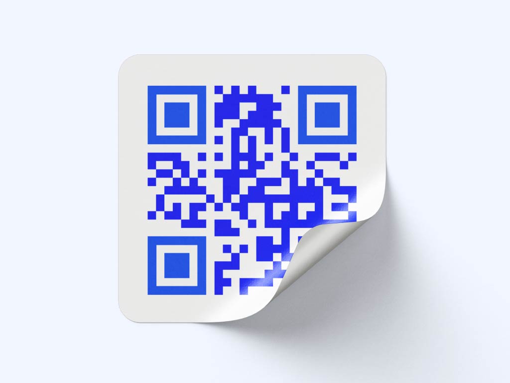 QR-kod på ett klistermärke
