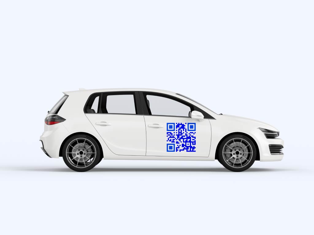 Código QR em um veículo